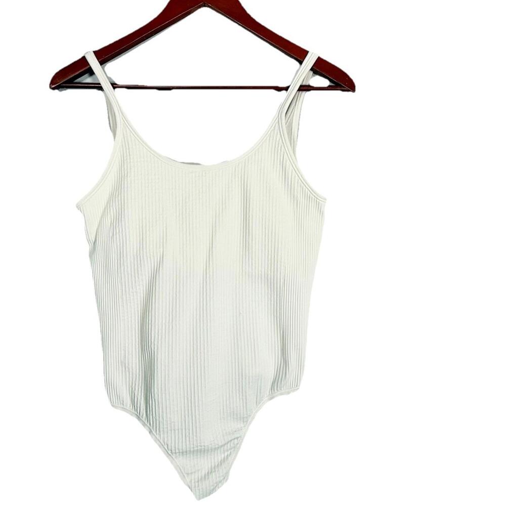 Lululemon Women’s US6 Ebb To The Street Ribbed Ivory Thong Bodysuit Built In Bra - Picture 4 of 9